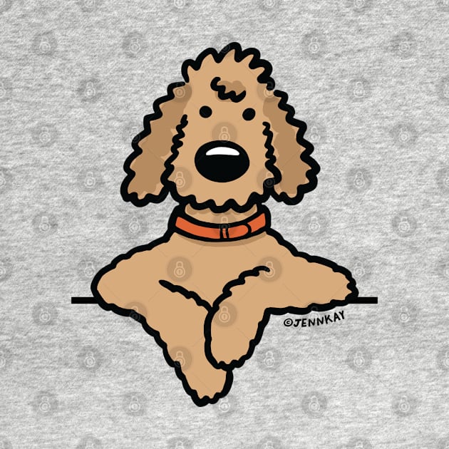 Poodle Doodle Dog Apricot Cute Cartoon Dog by Coffee Squirrel